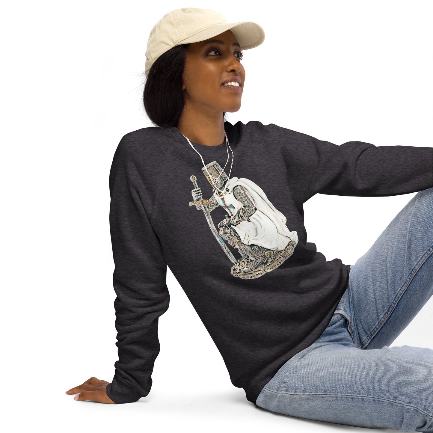 Kneed templar knight organic sweatshirt